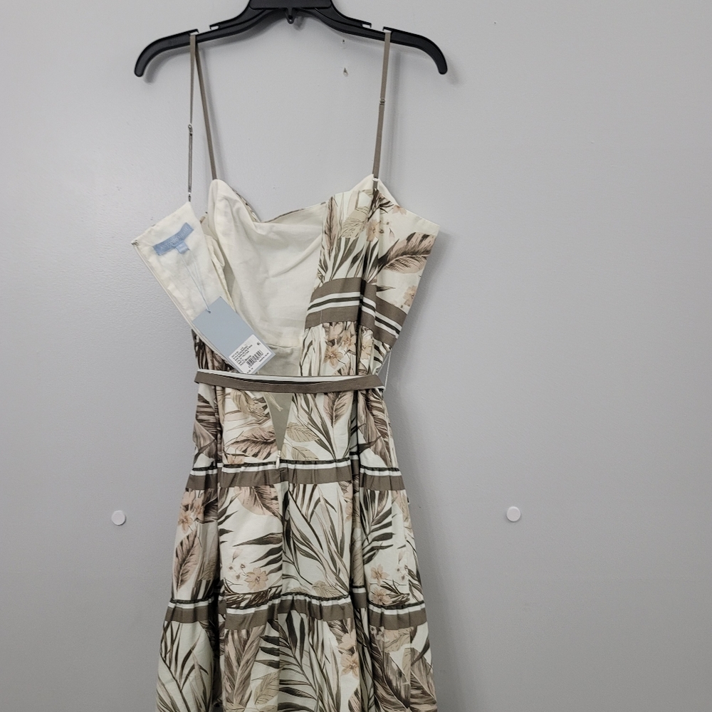 Antonio Melani Marlee Tropical Print Square Neck Tie Waist Tiered Dress - Picture 10 of 12